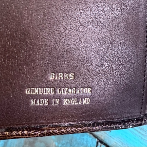Vintage Birks Genuine Lizagator Brown Cheque book - Picture 8 of 14